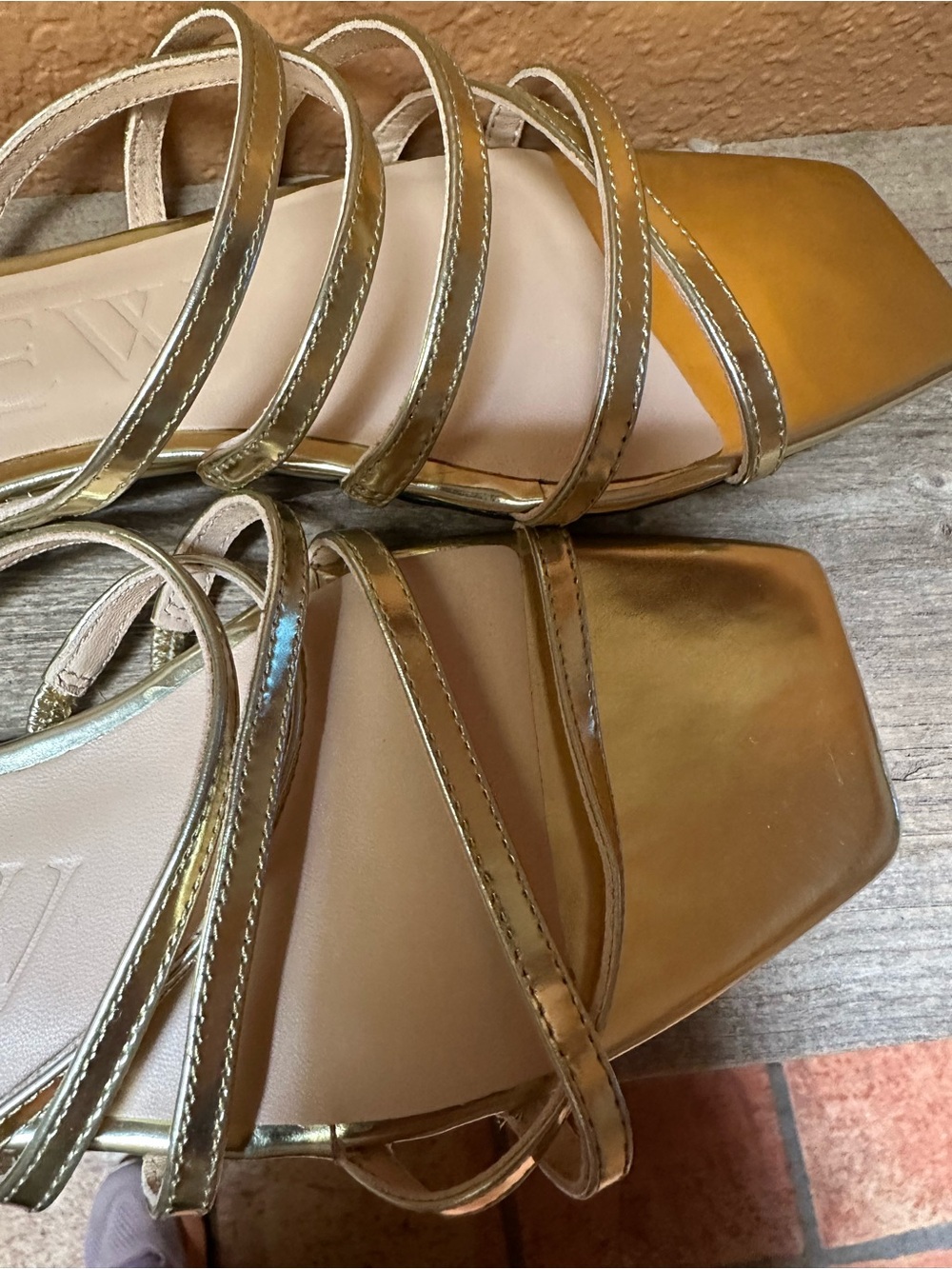 J.Crew New Cappy Strap Gold Sandals 9.5 NWOT - Picture 7 of 12